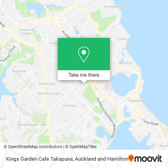 Kings Garden Cafe Takapuna map