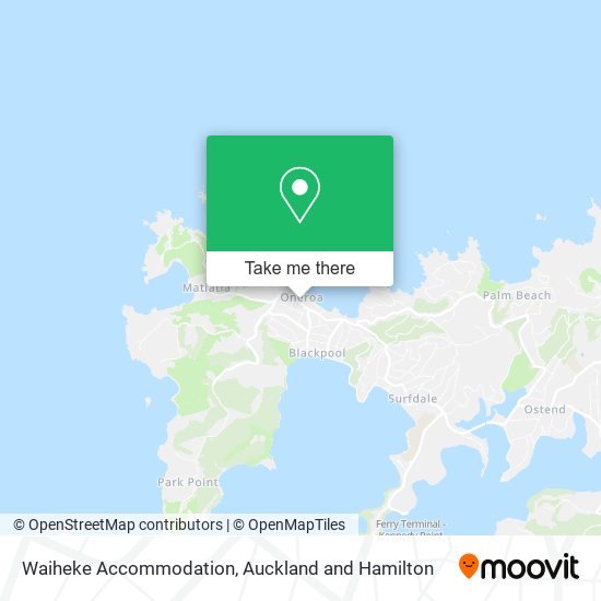 Waiheke Accommodation map