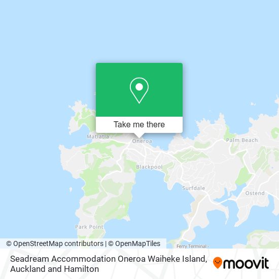 Seadream Accommodation Oneroa Waiheke Island map