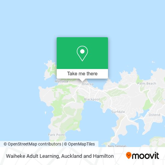Waiheke Adult Learning map