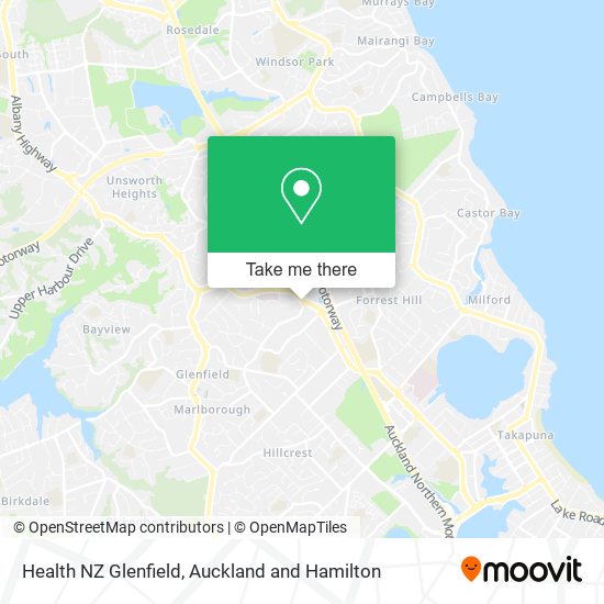 Health NZ Glenfield map