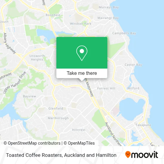 Toasted Coffee Roasters map