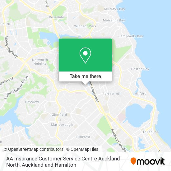 AA Insurance Customer Service Centre Auckland North map