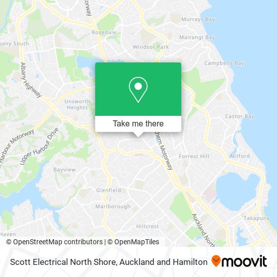 Scott Electrical North Shore map