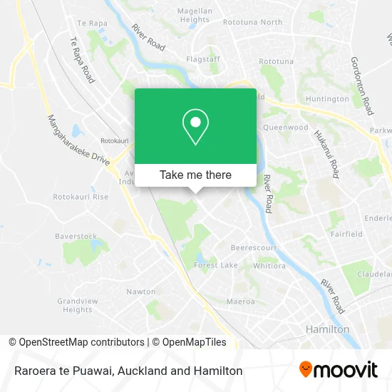 Raroera te Puawai map