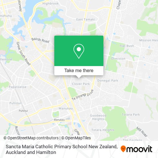 Sancta Maria Catholic Primary School New Zealand map