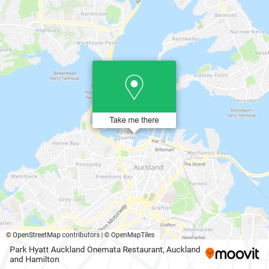 Park Hyatt Auckland Onemata Restaurant map