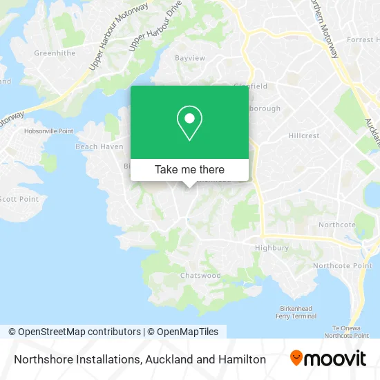 Northshore Installations map