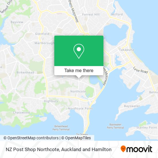 NZ Post Shop Northcote map