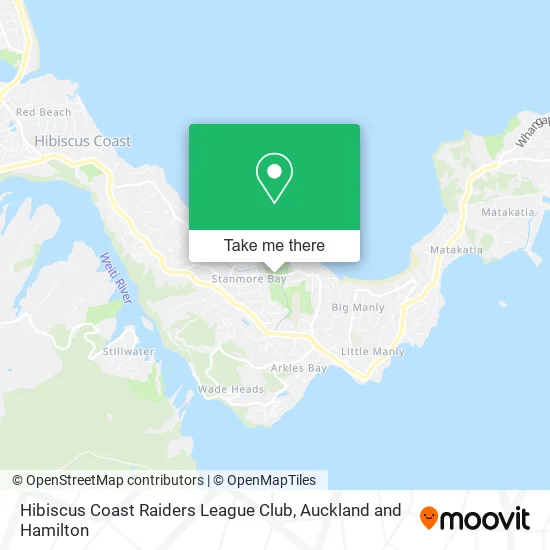 Hibiscus Coast Raiders League Club map