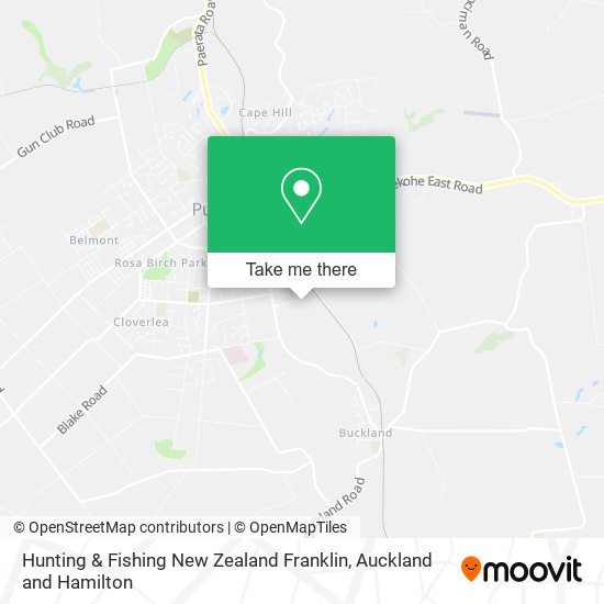 Hunting & Fishing New Zealand Franklin map