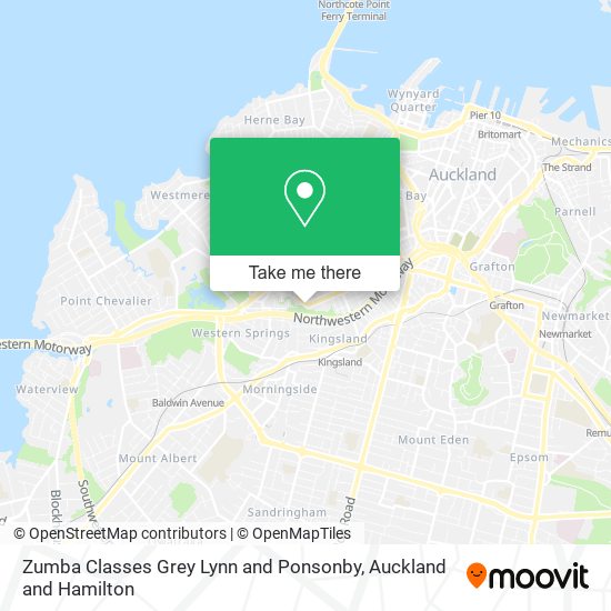 Zumba Classes Grey Lynn and Ponsonby map