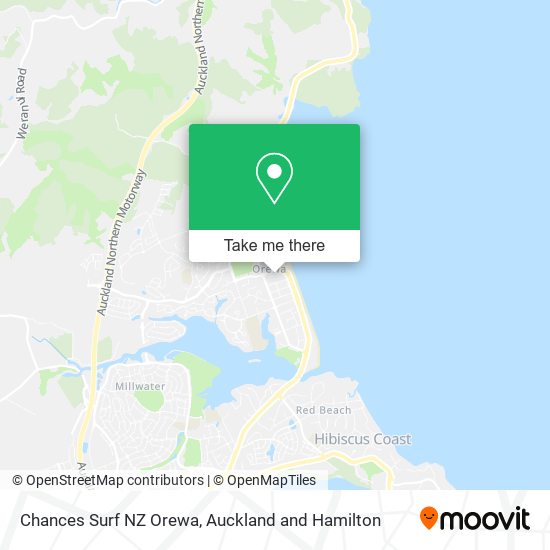 Chances Surf NZ Orewa map