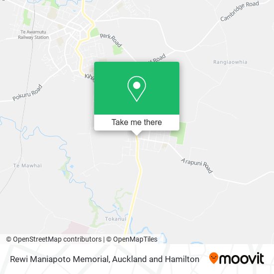 Rewi Maniapoto Memorial map