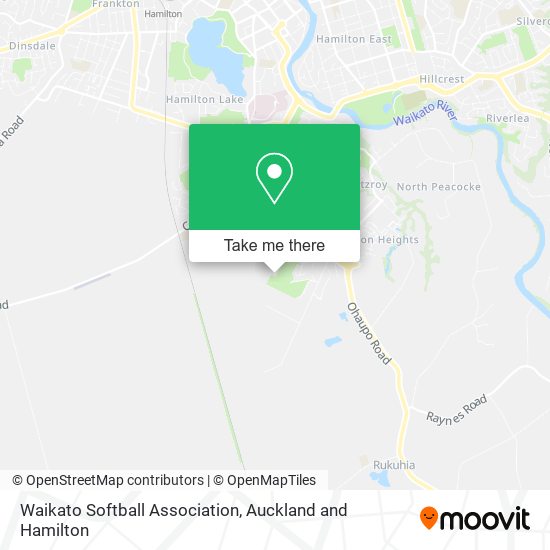 Waikato Softball Association map