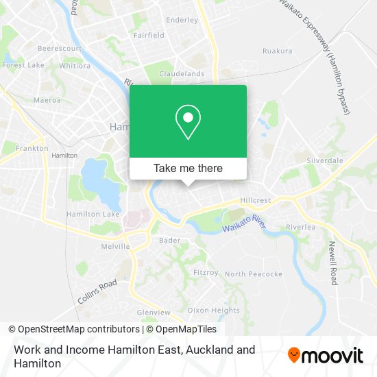 Work and Income Hamilton East map