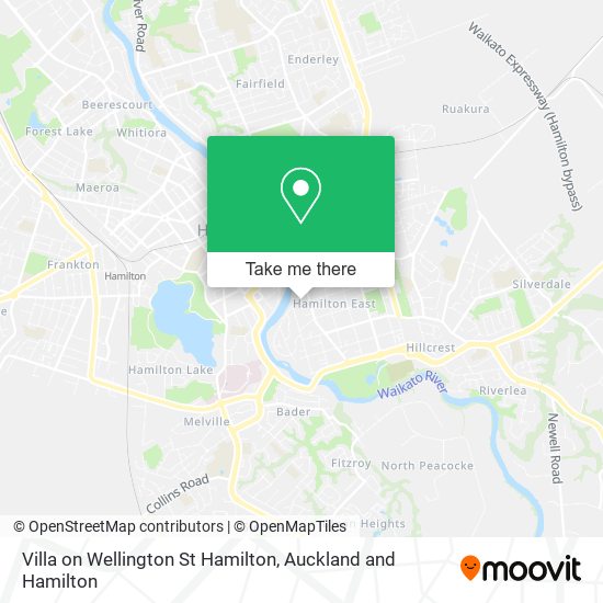 Villa on Wellington St Hamilton map