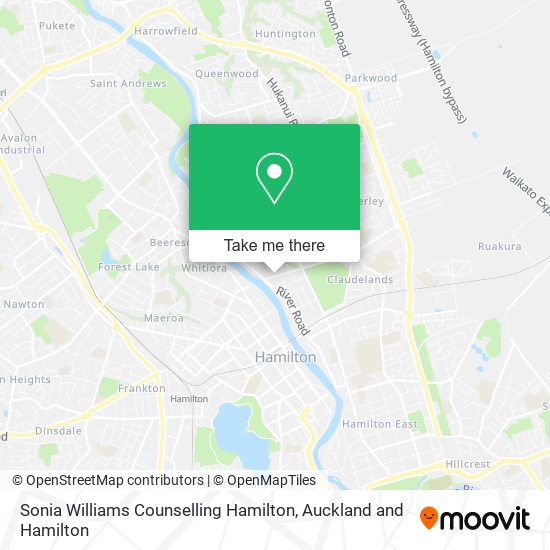 Sonia Williams Counselling Hamilton map