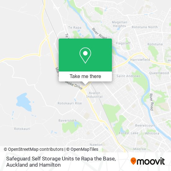 Safeguard Self Storage Units te Rapa the Base map