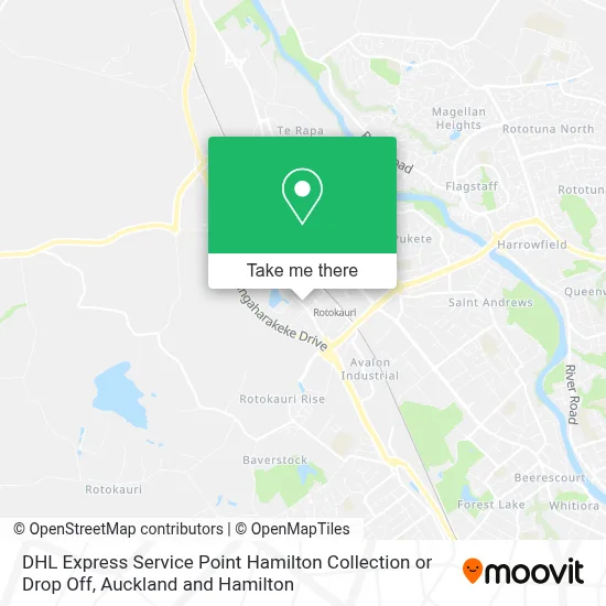 DHL Express Service Point Hamilton Collection or Drop Off map