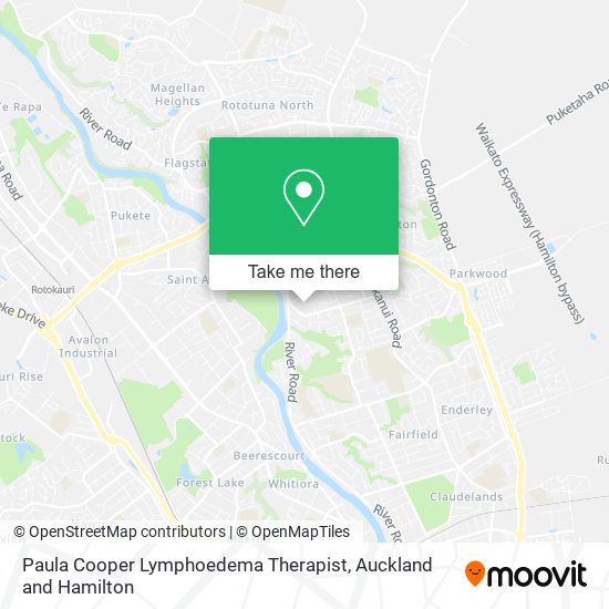 Paula Cooper Lymphoedema Therapist map