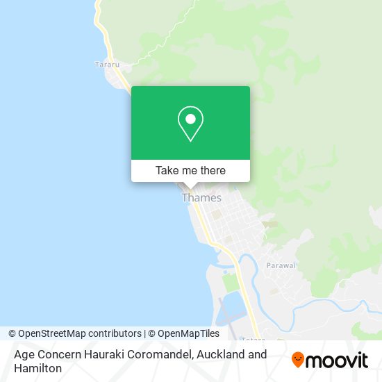 Age Concern Hauraki Coromandel map