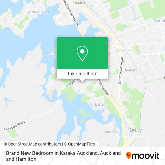 Brand New Bedroom in Karaka Auckland map
