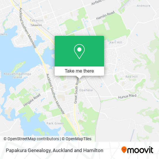 Papakura Genealogy map