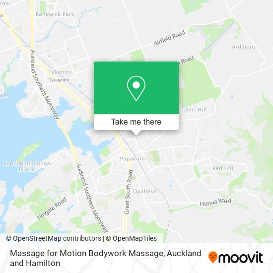 Massage for Motion Bodywork Massage map