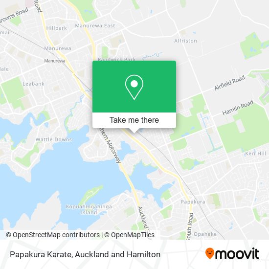 Papakura Karate map