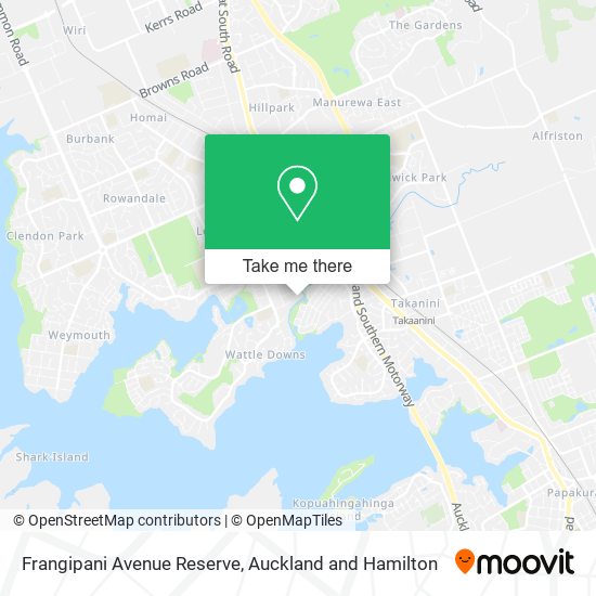 Frangipani Avenue Reserve map