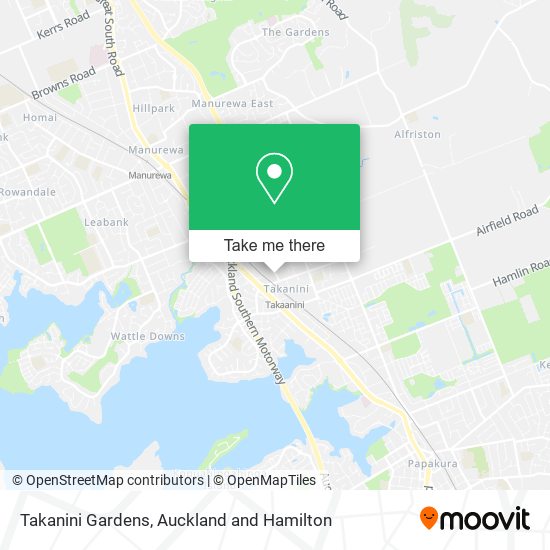 Takanini Gardens map