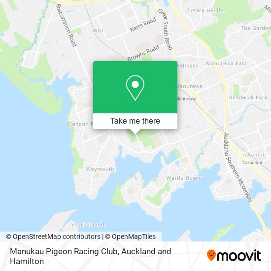 Manukau Pigeon Racing Club map