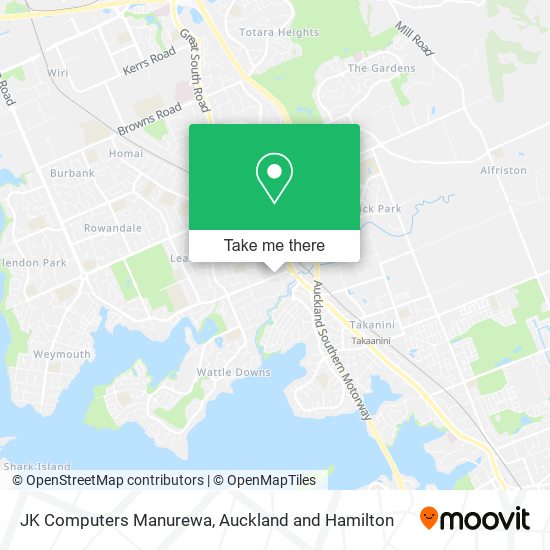 JK Computers Manurewa map