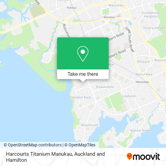 Harcourts Titanium Manukau map