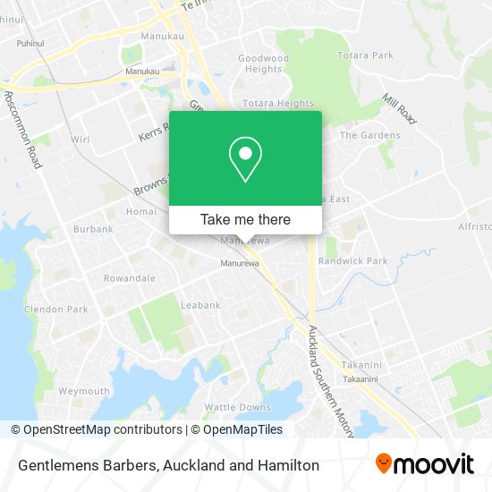 Gentlemens Barbers map