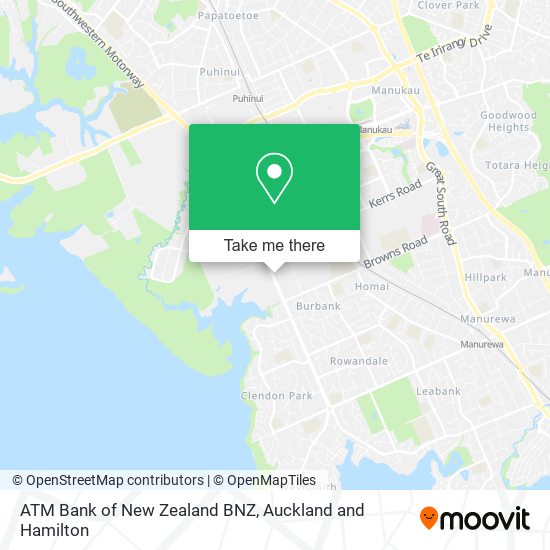 ATM Bank of New Zealand BNZ map