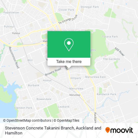 Stevenson Concrete Takanini Branch map