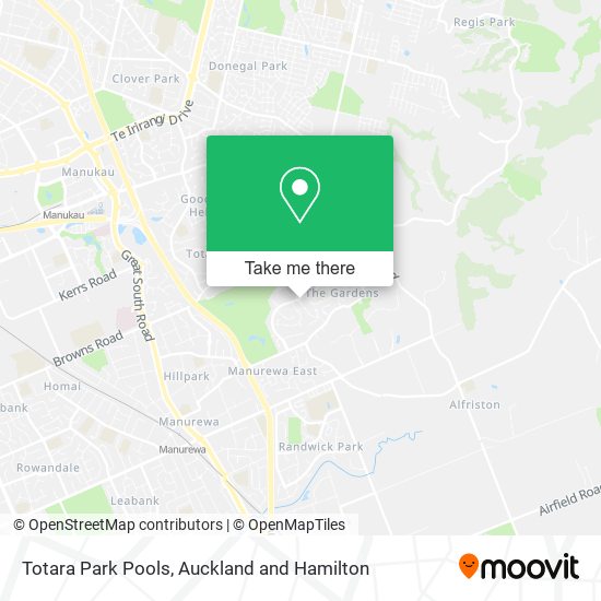 Totara Park Pools map