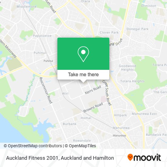 Auckland Fitness 2001 map