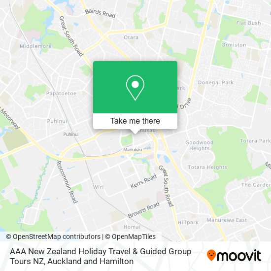 AAA New Zealand Holiday Travel & Guided Group Tours NZ map