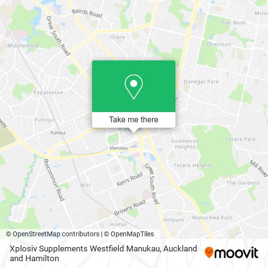 Xplosiv Supplements Westfield Manukau map