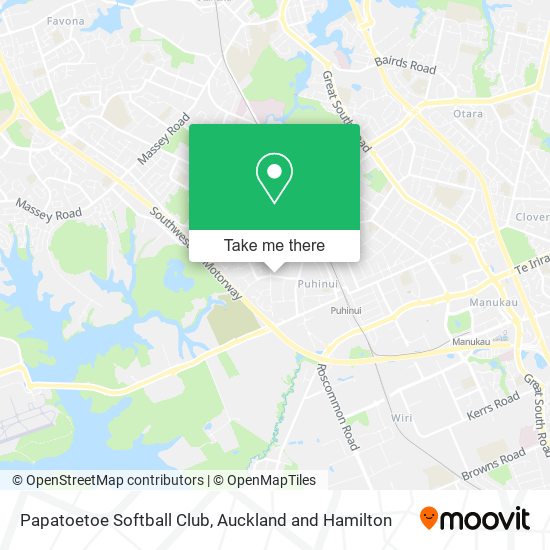 Papatoetoe Softball Club map