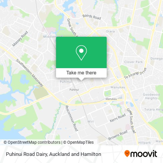Puhinui Road Dairy map