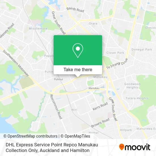 DHL Express Service Point Repco Manukau Collection Only map