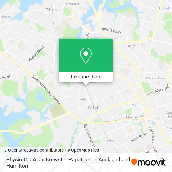 Physio360 Allan Brewster Papatoetoe map