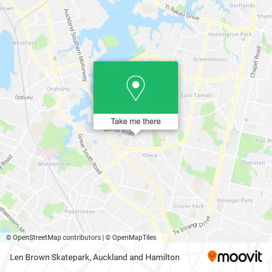 Len Brown Skatepark map