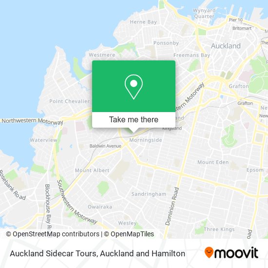 Auckland Sidecar Tours map