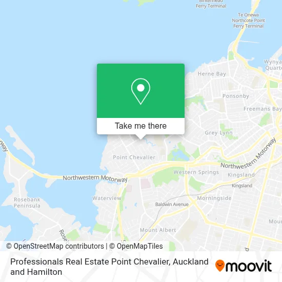 Professionals Real Estate Point Chevalier map