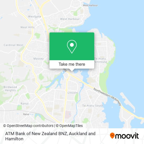 ATM Bank of New Zealand BNZ map